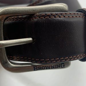 Browning Dark Brown Leather Belt Sz 32